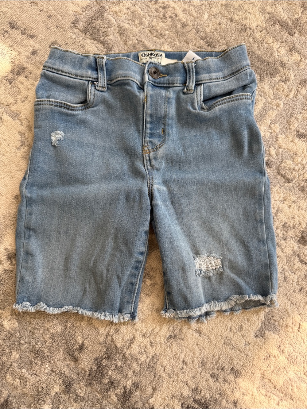OshKosh Light Wash Distressed Denim Bermuda Shorts